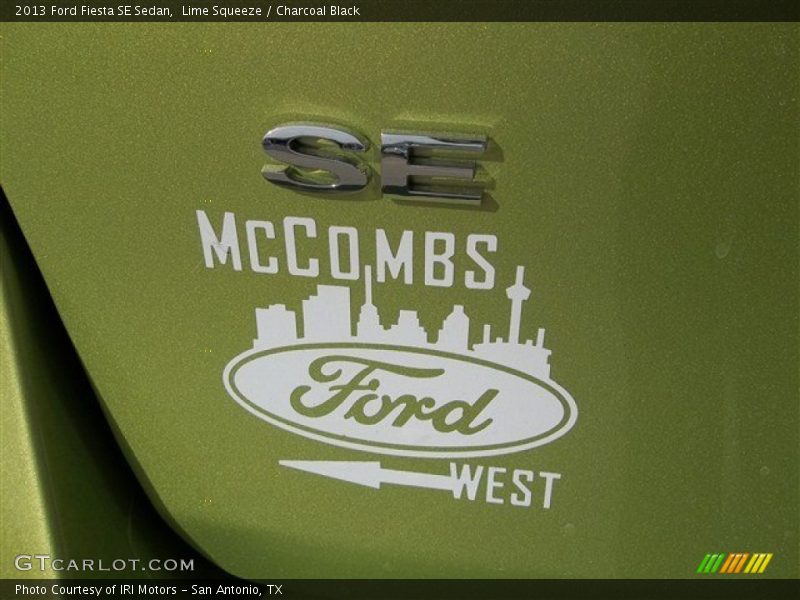 Lime Squeeze / Charcoal Black 2013 Ford Fiesta SE Sedan