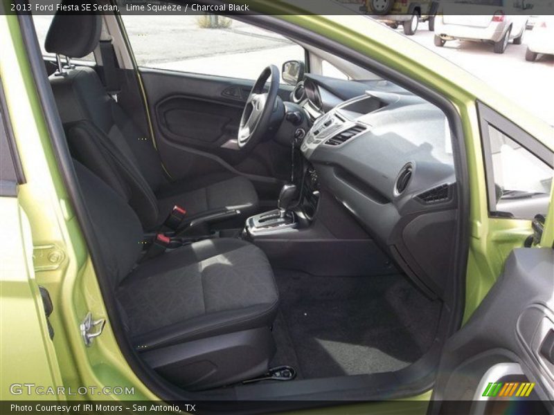 Lime Squeeze / Charcoal Black 2013 Ford Fiesta SE Sedan