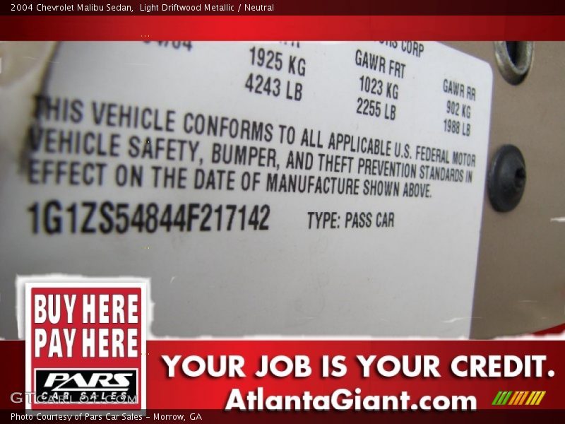 Light Driftwood Metallic / Neutral 2004 Chevrolet Malibu Sedan