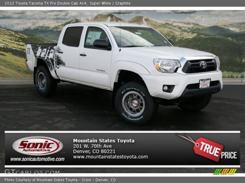 Super White / Graphite 2013 Toyota Tacoma TX Pro Double Cab 4x4