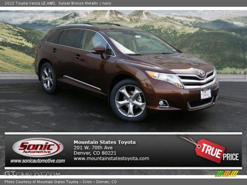 Sunset Bronze Metallic / Ivory 2013 Toyota Venza LE AWD