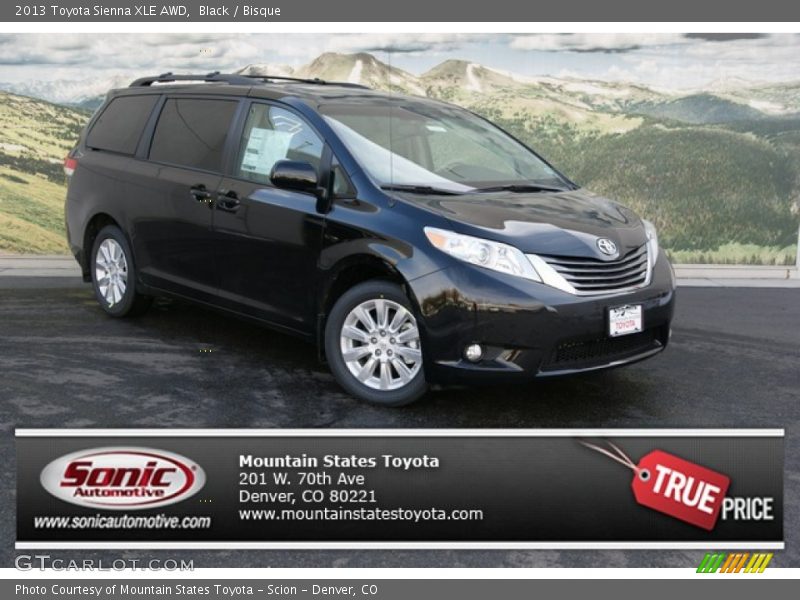 Black / Bisque 2013 Toyota Sienna XLE AWD