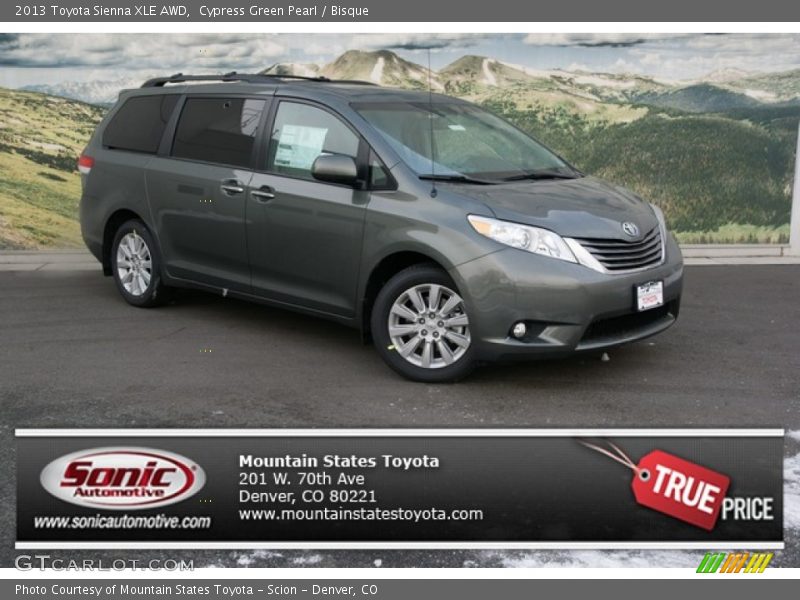 Cypress Green Pearl / Bisque 2013 Toyota Sienna XLE AWD