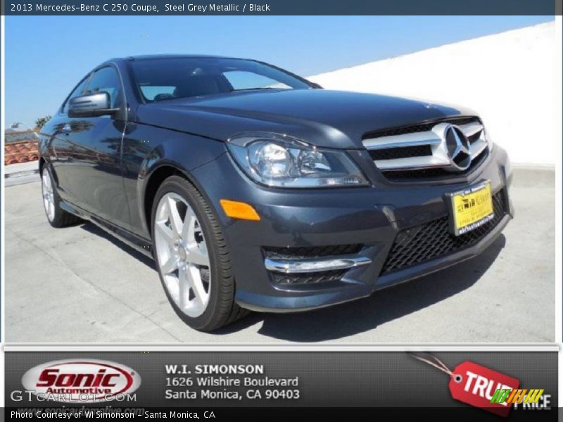 Steel Grey Metallic / Black 2013 Mercedes-Benz C 250 Coupe