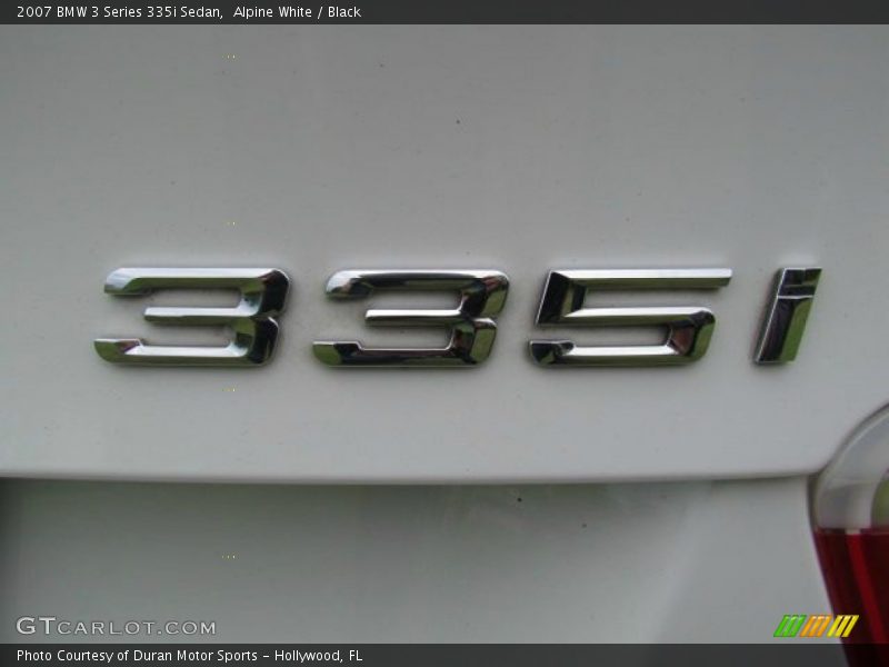 Alpine White / Black 2007 BMW 3 Series 335i Sedan