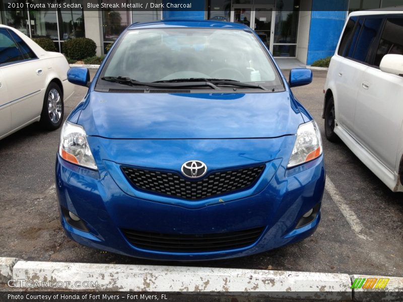 Blue Streak Metallic / Dark Charcoal 2010 Toyota Yaris Sedan