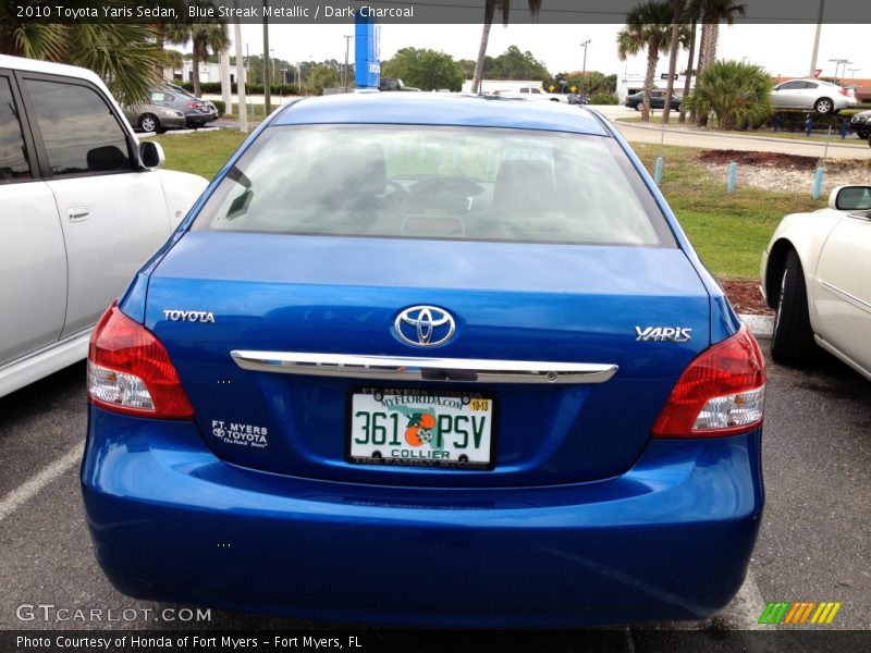 Blue Streak Metallic / Dark Charcoal 2010 Toyota Yaris Sedan
