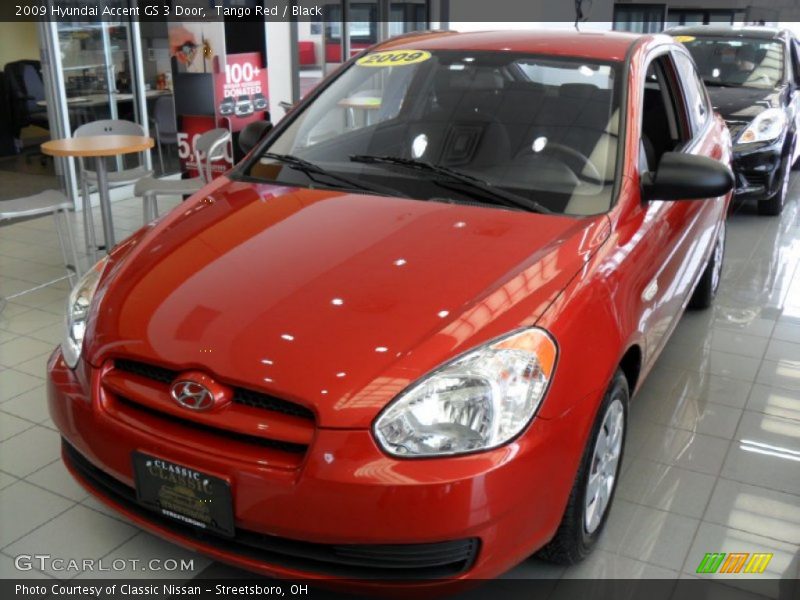 Tango Red / Black 2009 Hyundai Accent GS 3 Door