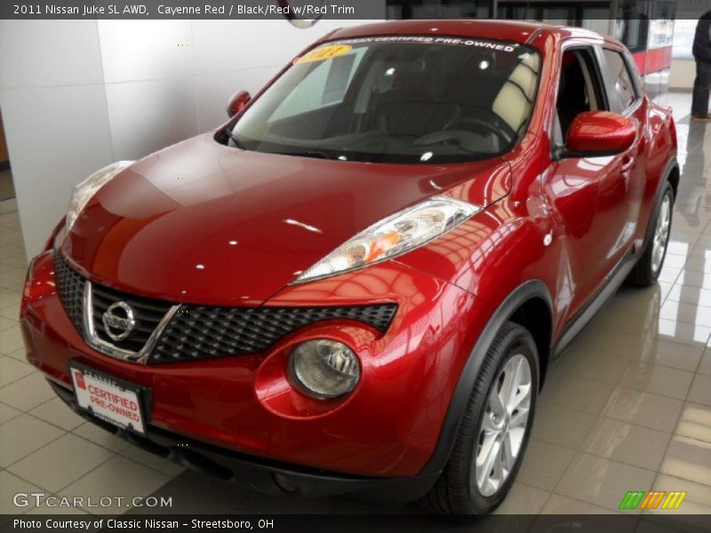 Cayenne Red / Black/Red w/Red Trim 2011 Nissan Juke SL AWD