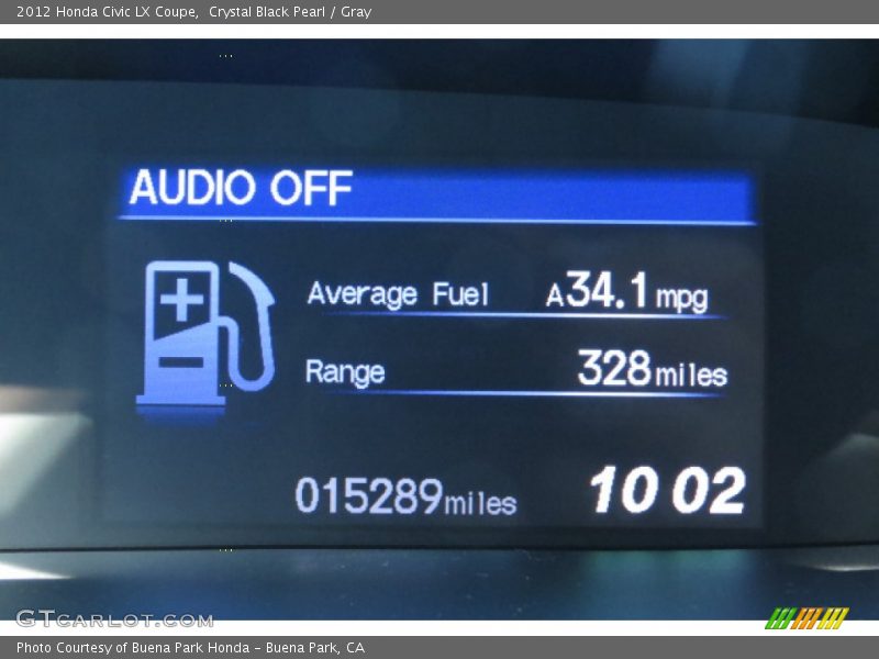 Crystal Black Pearl / Gray 2012 Honda Civic LX Coupe