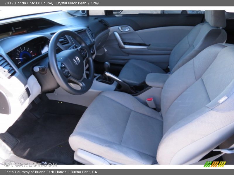 Crystal Black Pearl / Gray 2012 Honda Civic LX Coupe