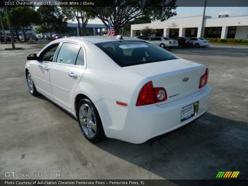Summit White / Ebony 2012 Chevrolet Malibu LT