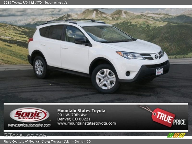 Super White / Ash 2013 Toyota RAV4 LE AWD