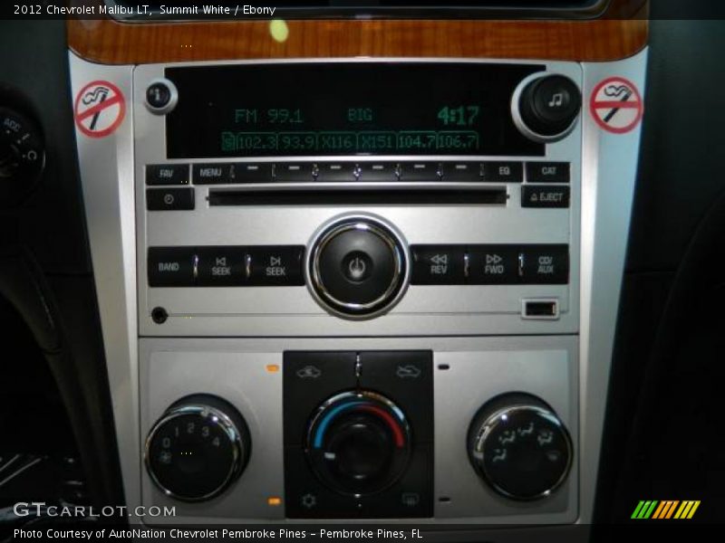 Summit White / Ebony 2012 Chevrolet Malibu LT