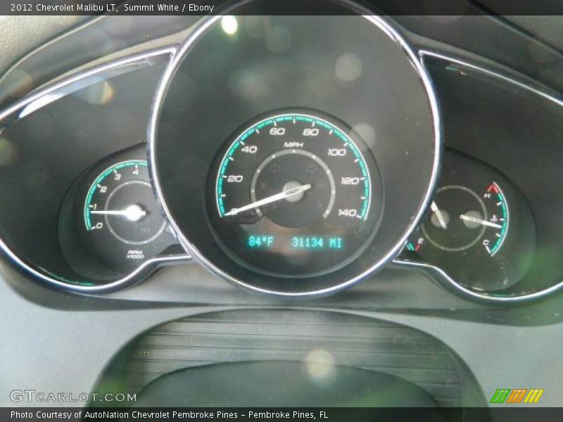 Summit White / Ebony 2012 Chevrolet Malibu LT