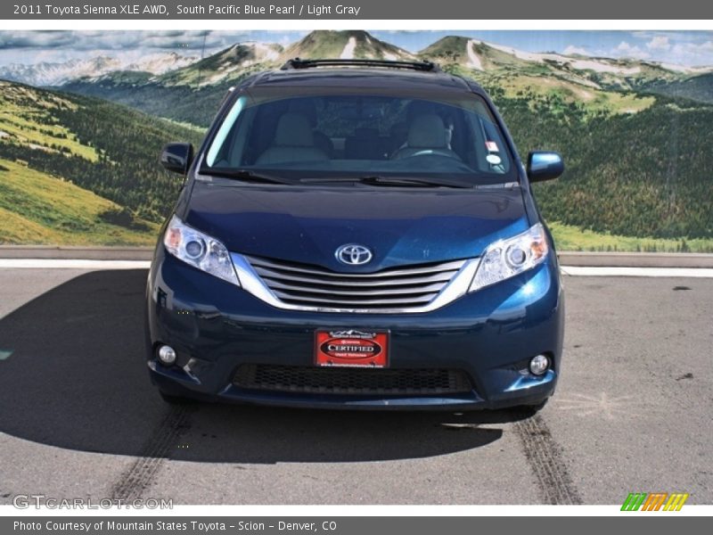 South Pacific Blue Pearl / Light Gray 2011 Toyota Sienna XLE AWD