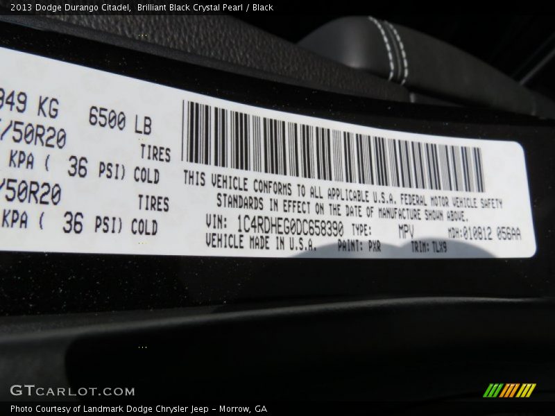 Brilliant Black Crystal Pearl / Black 2013 Dodge Durango Citadel