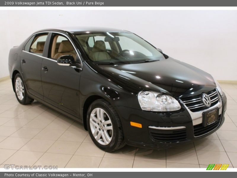 Black Uni / Pure Beige 2009 Volkswagen Jetta TDI Sedan