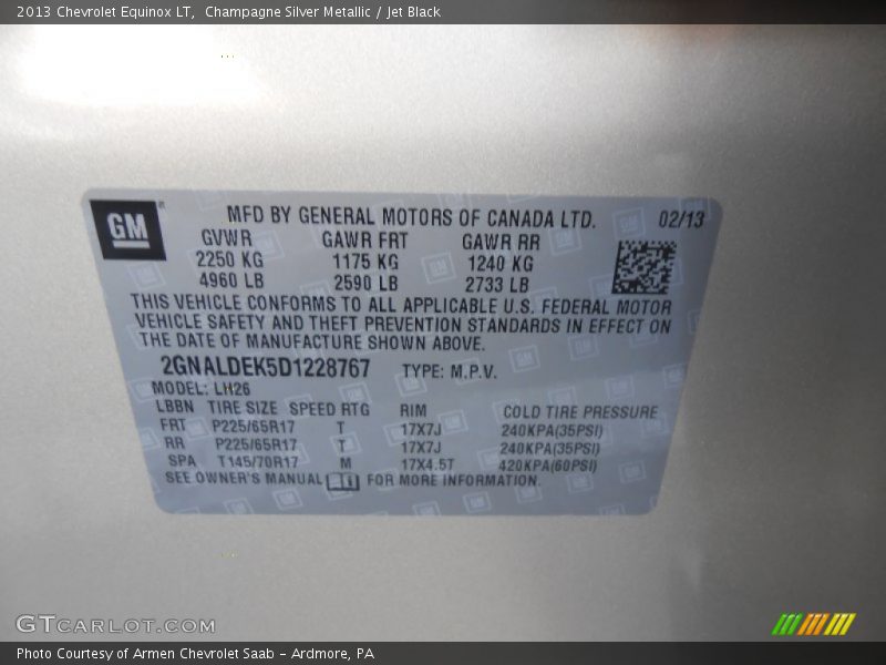 Champagne Silver Metallic / Jet Black 2013 Chevrolet Equinox LT