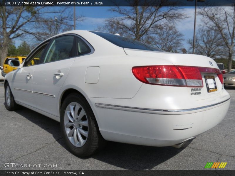 Powder White Pearl / Beige 2008 Hyundai Azera Limited