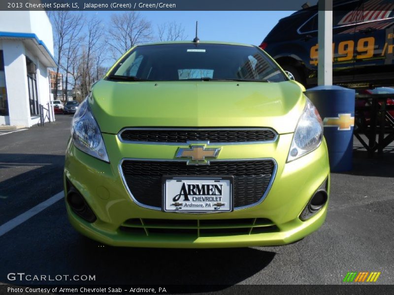Jalapeno (Green) / Green/Green 2013 Chevrolet Spark LS