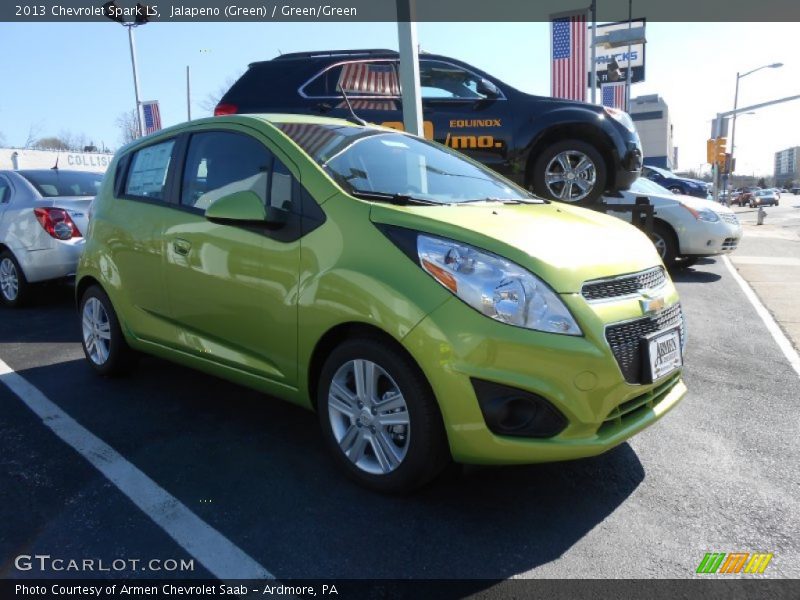 Jalapeno (Green) / Green/Green 2013 Chevrolet Spark LS