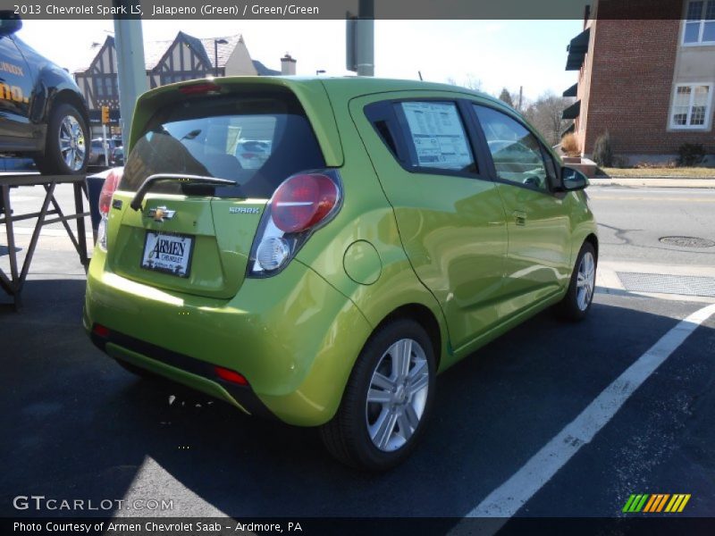 Jalapeno (Green) / Green/Green 2013 Chevrolet Spark LS