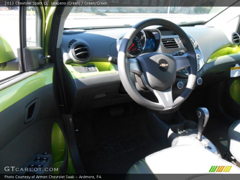 Jalapeno (Green) / Green/Green 2013 Chevrolet Spark LS