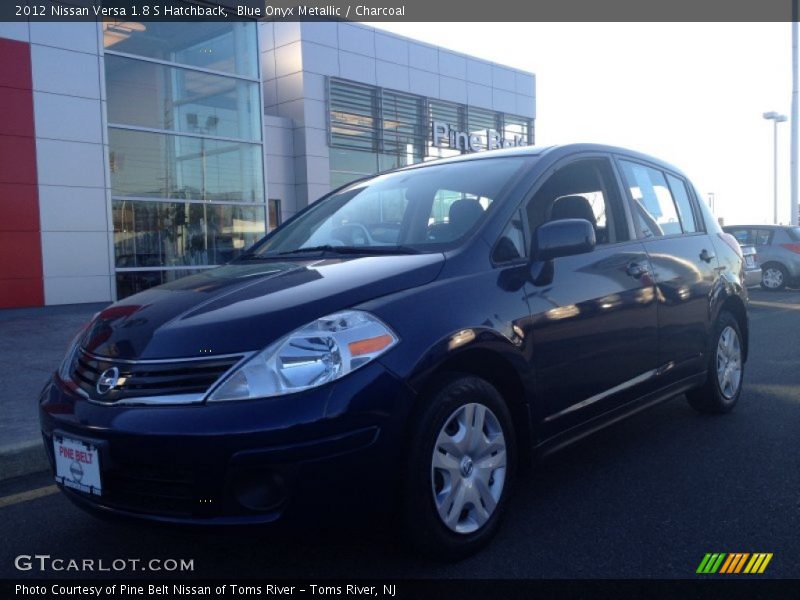 Blue Onyx Metallic / Charcoal 2012 Nissan Versa 1.8 S Hatchback