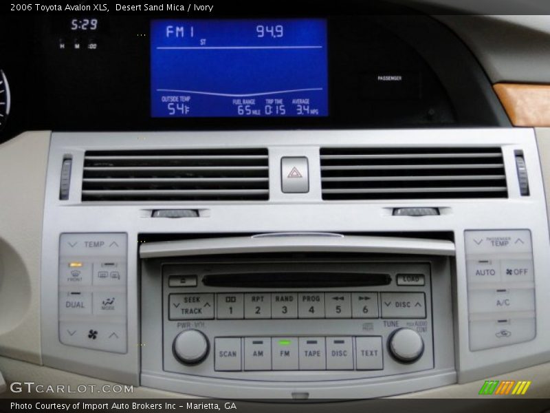 Controls of 2006 Avalon XLS