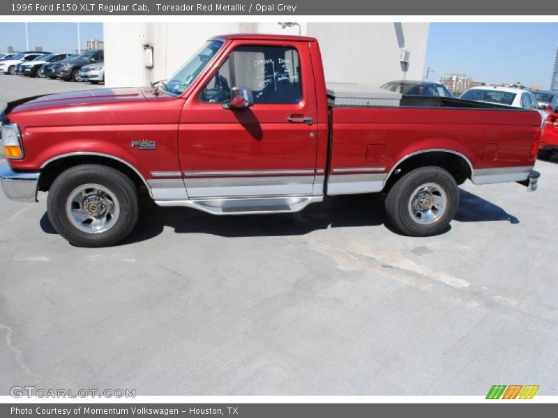 Toreador Red Metallic / Opal Grey 1996 Ford F150 XLT Regular Cab