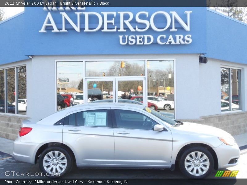 Bright Silver Metallic / Black 2012 Chrysler 200 LX Sedan