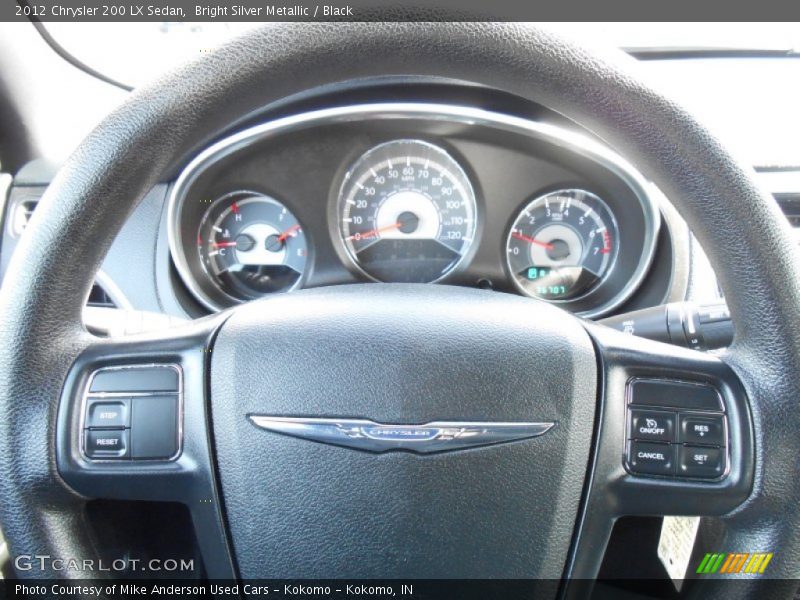 Bright Silver Metallic / Black 2012 Chrysler 200 LX Sedan