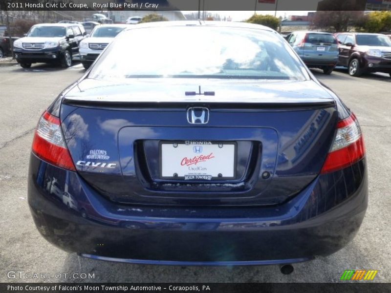 Royal Blue Pearl / Gray 2011 Honda Civic LX Coupe