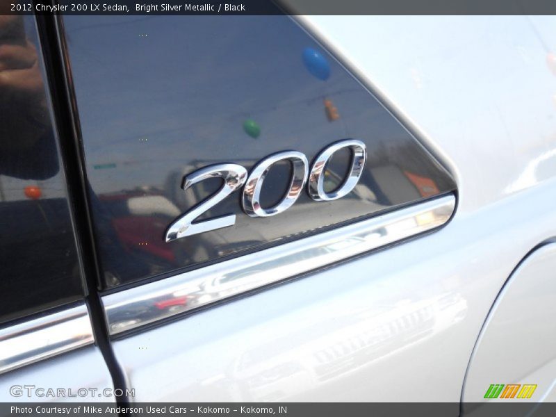 Bright Silver Metallic / Black 2012 Chrysler 200 LX Sedan