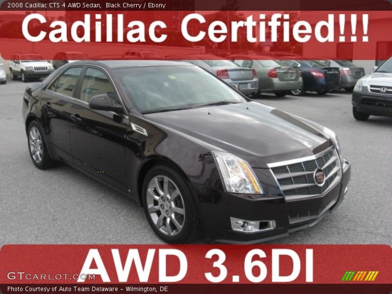 Black Cherry / Ebony 2008 Cadillac CTS 4 AWD Sedan