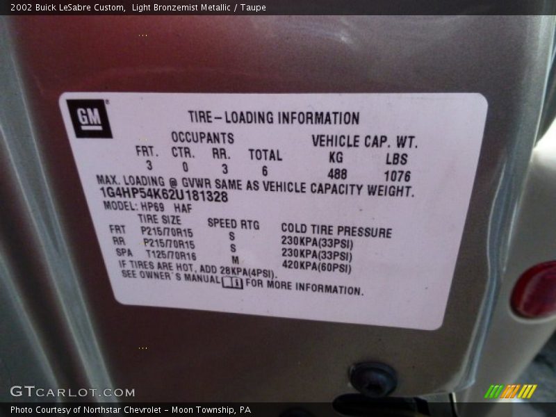 Light Bronzemist Metallic / Taupe 2002 Buick LeSabre Custom