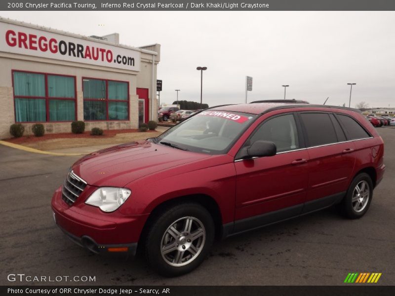 Inferno Red Crystal Pearlcoat / Dark Khaki/Light Graystone 2008 Chrysler Pacifica Touring