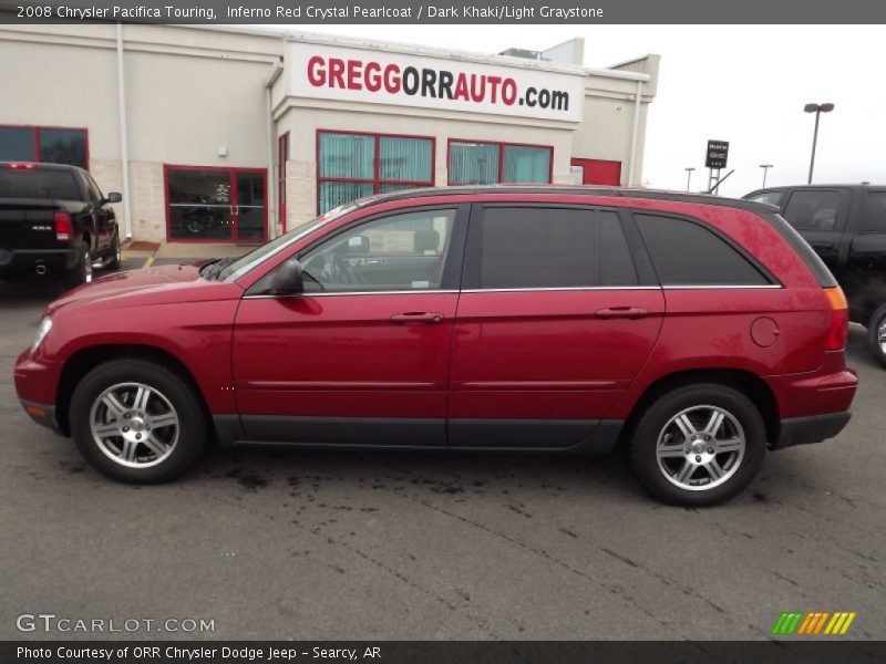 Inferno Red Crystal Pearlcoat / Dark Khaki/Light Graystone 2008 Chrysler Pacifica Touring
