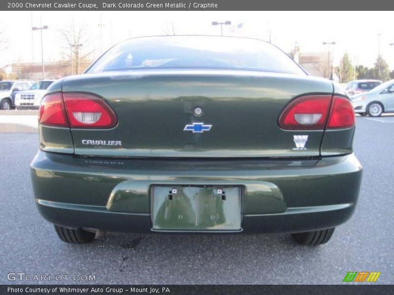 Dark Colorado Green Metallic / Graphite 2000 Chevrolet Cavalier Coupe