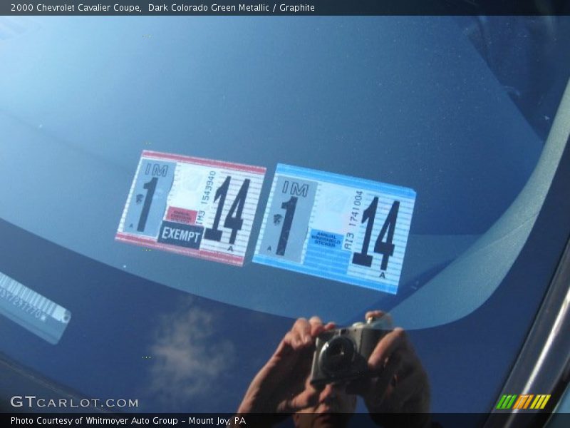Dark Colorado Green Metallic / Graphite 2000 Chevrolet Cavalier Coupe