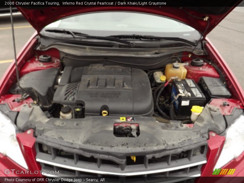 Inferno Red Crystal Pearlcoat / Dark Khaki/Light Graystone 2008 Chrysler Pacifica Touring