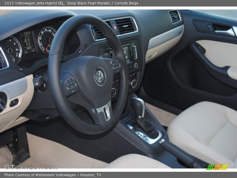 Deep Black Pearl Metallic / Cornsilk Beige 2013 Volkswagen Jetta Hybrid SEL