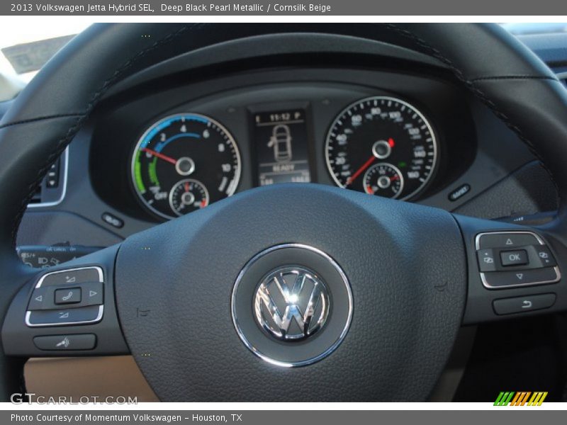 Deep Black Pearl Metallic / Cornsilk Beige 2013 Volkswagen Jetta Hybrid SEL