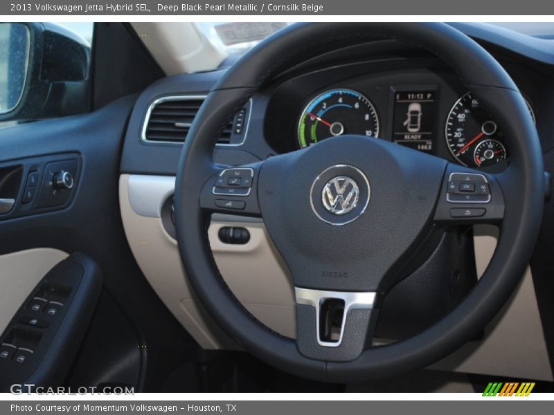 Deep Black Pearl Metallic / Cornsilk Beige 2013 Volkswagen Jetta Hybrid SEL