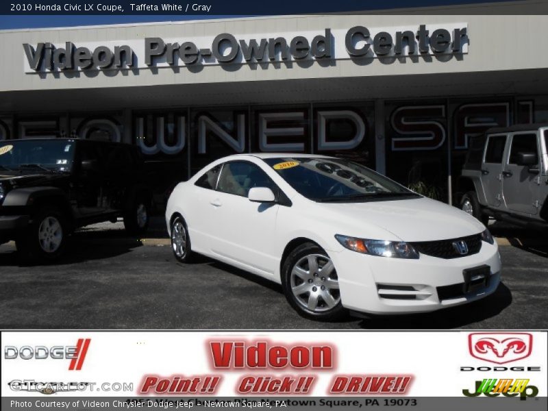 Taffeta White / Gray 2010 Honda Civic LX Coupe