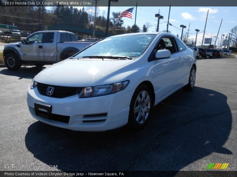 Taffeta White / Gray 2010 Honda Civic LX Coupe