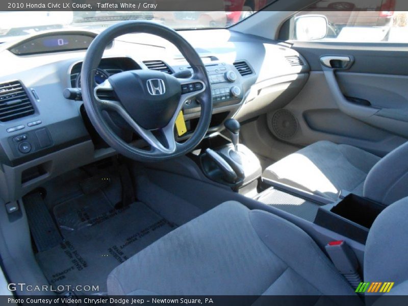 Taffeta White / Gray 2010 Honda Civic LX Coupe