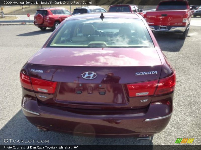 Dark Cherry Red / Camel 2009 Hyundai Sonata Limited V6
