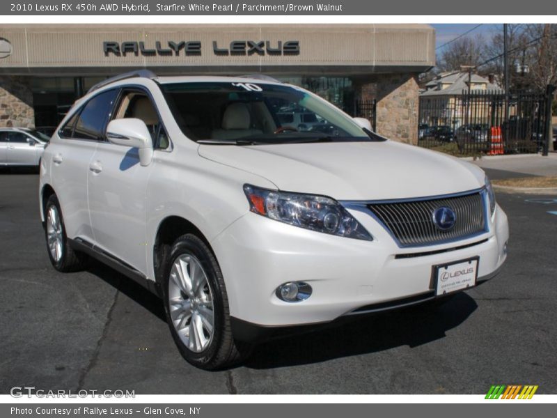 Starfire White Pearl / Parchment/Brown Walnut 2010 Lexus RX 450h AWD Hybrid